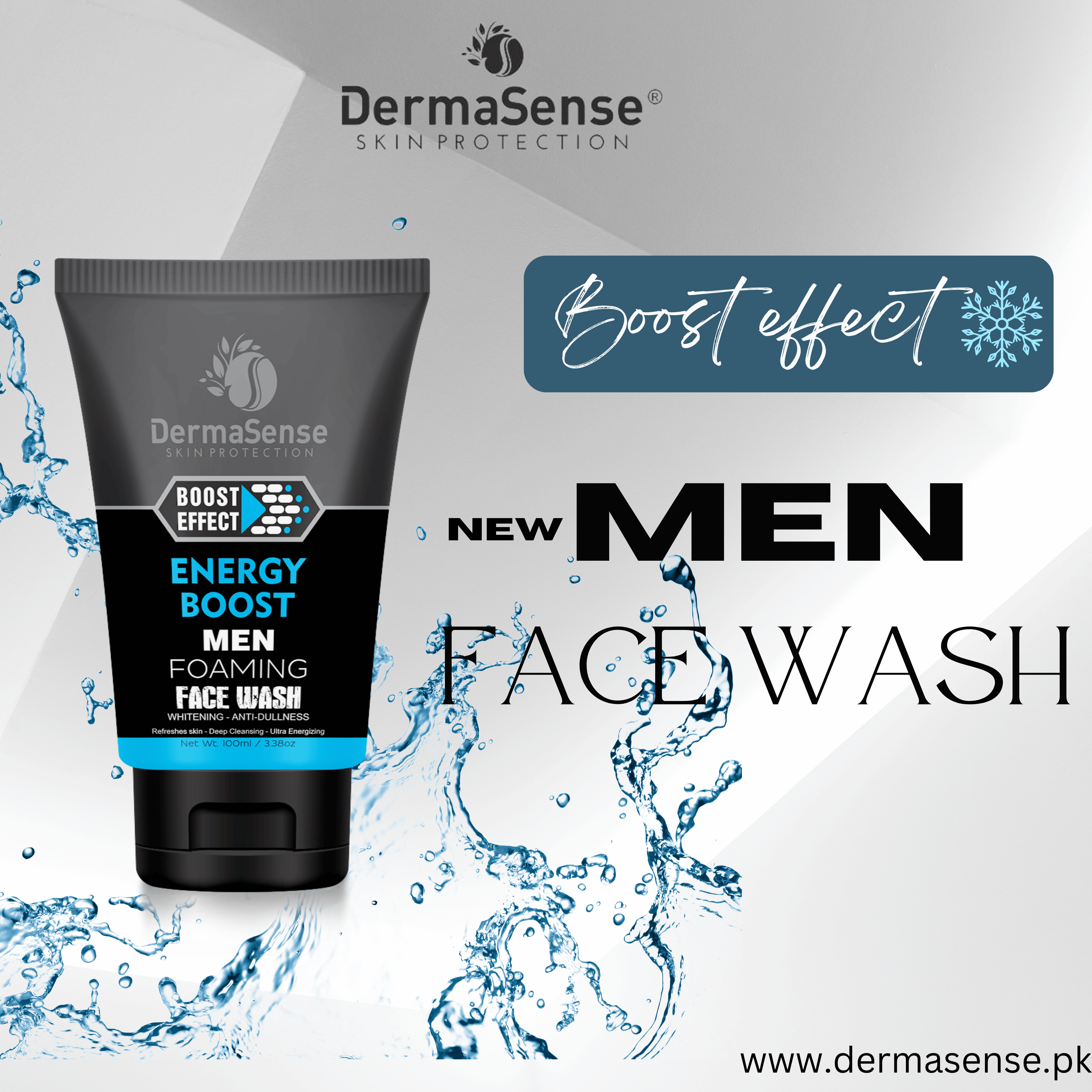 energy boost men foaming facewash with boost effect